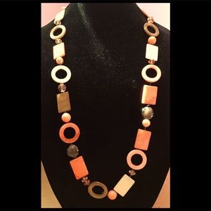 18" Handcrafted Chunky Desert Tones Beaded Necklace